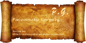 Paczovszky Gergely névjegykártya